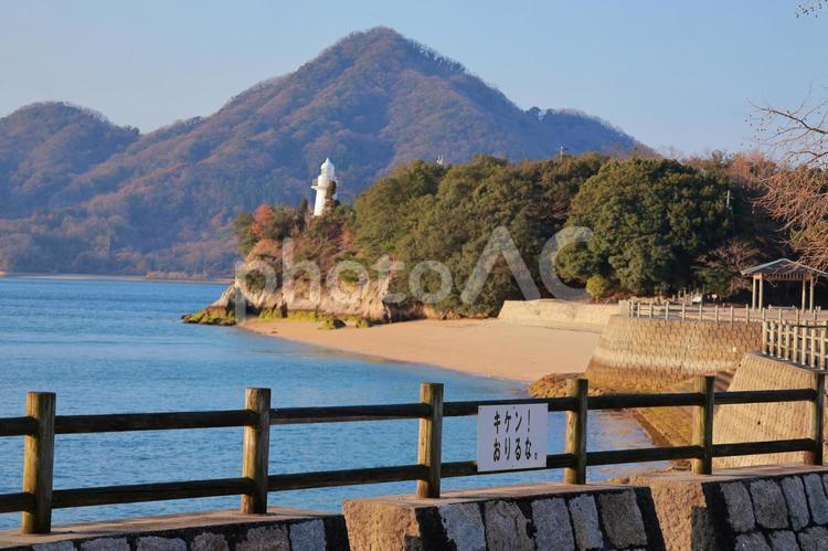 大久野島の灯台の景色 灯台,大久野島,島の写真素材