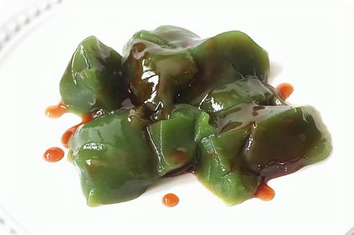抹茶ゼリー あんこのソース 抹茶ゼリー あんこのソース 抹茶,ゼリー,夏のお菓子の写真素材