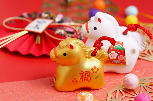 お正月や年賀状のイメージ素材(午年) 年賀状,年賀,午年の写真素材