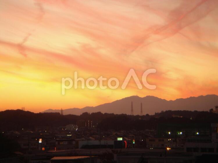 まるで絵のような秋の夕暮れ 秋,空,夕暮れの写真素材