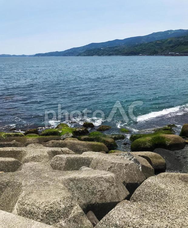 小田原の海 小田原,海,波打ち際の写真素材