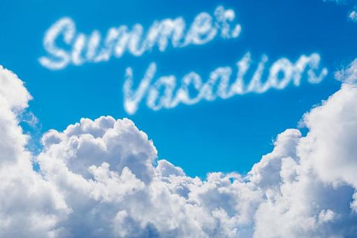 Photo, summer vacation, cloud character, blue sky, 