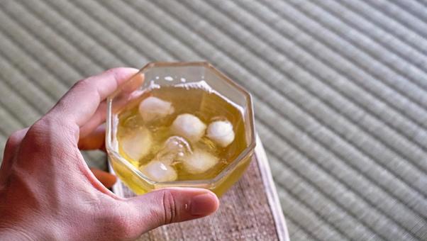 和室でお茶を飲む 和室でお茶を飲む 緑茶,冷たい,美味しいの写真素材