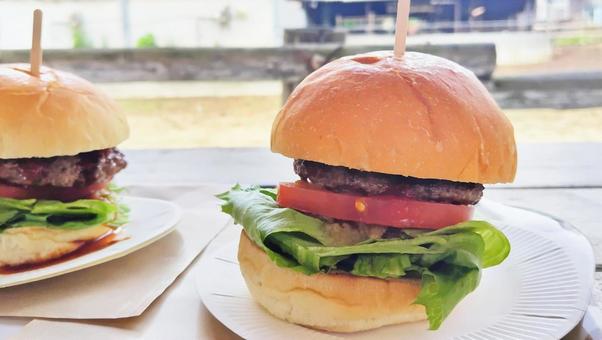 ハンバーガー ハンバーガー ハンバーガー,食べ物,パンの写真素材