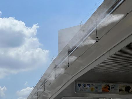 吹き出すミスト 吹き出すミスト ミスト,霧,夏の写真素材
