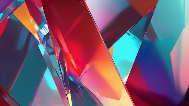 光を反射する幾何学的なプリズムの写真