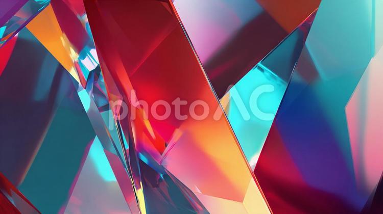 光を反射する幾何学的なプリズム 抽象的,幾何学模様,クリスタルの写真素材