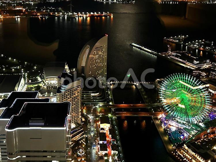 横浜の街並みと夜景の写真素材 夜景,横浜,景色の写真素材
