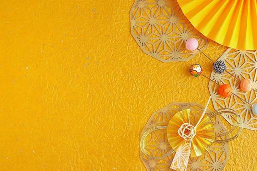 和風な年賀状素材 お正月,年賀状,水引の写真素材