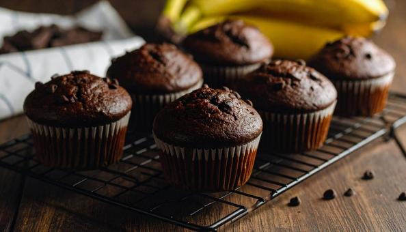 カップーケーキ　チョコレートの写真