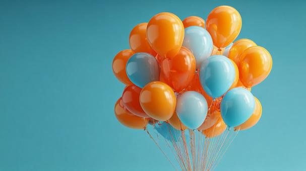 風船が舞い上がる抽象的な背景の写真