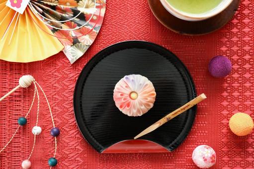 練り切りをお正月の雰囲気で 練り切り,和菓子,和の写真素材