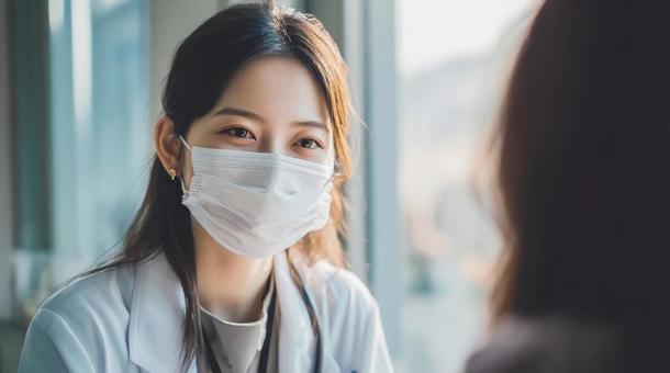 問診する女性医師 問診する女性医師の写真
