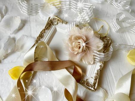 Romantic wallpaper with roses and ribbons (horizontal, JPG Romantic wallpaper with roses and ribbons (horizontal, JPG
