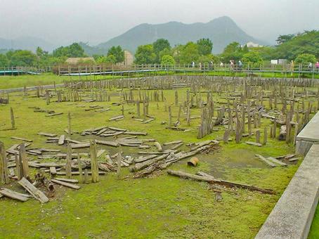 河姆渡遺跡 古代稲作の遺跡(中国浙江省) 河姆渡遺跡 古代稲作の遺跡(中国浙江省) 河姆渡遺跡,河姆渡,博物館の写真素材