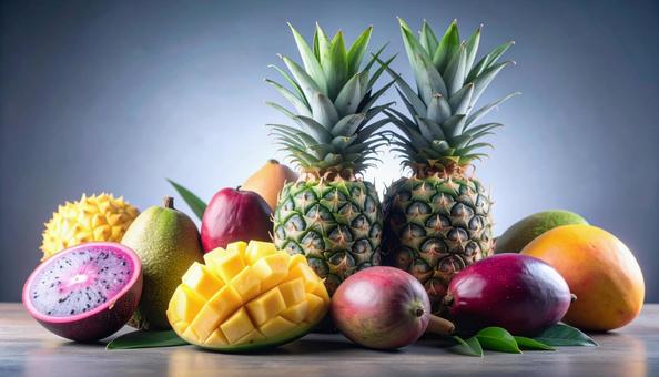 南国フルーツ　マンゴー、パイナップルの写真