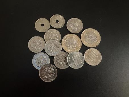 日本の硬貨 素材イメージ 日本硬貨,硬貨,お金の写真素材