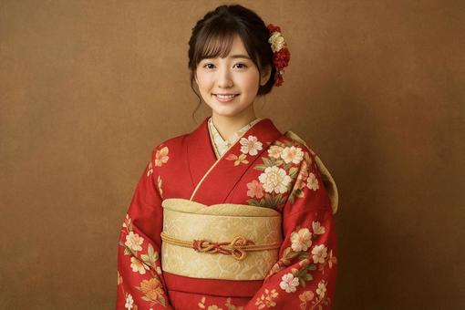 振袖　赤の写真