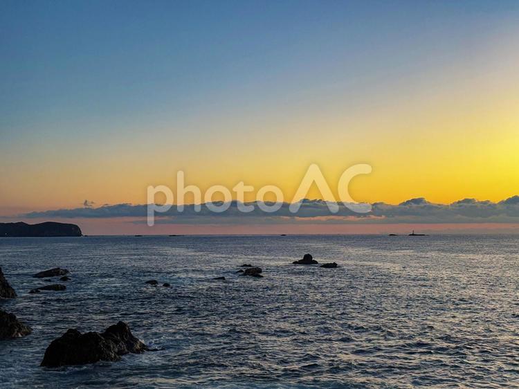 那智勝浦 太平洋の朝焼け04 太陽,朝焼け,海の写真素材