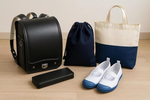 シンプルな入学準備品の写真