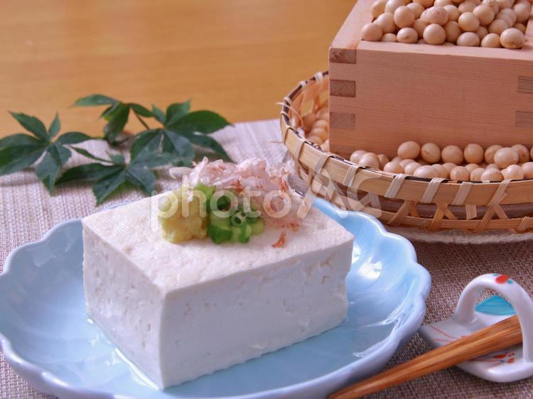 木綿豆腐と大豆 大豆,豆,豆類の写真素材