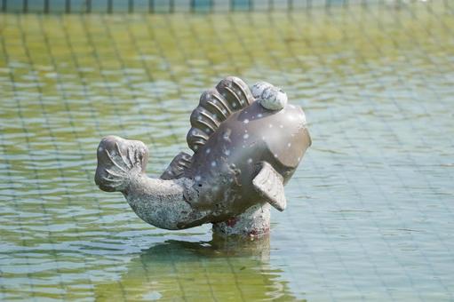 佐賀 干潟よか公園ムツゴロウ型噴水3 ムツゴロウ型噴水,噴水,ムツゴロウの写真素材