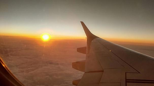 飛行機からの夕陽2 飛行機からの夕陽2の写真