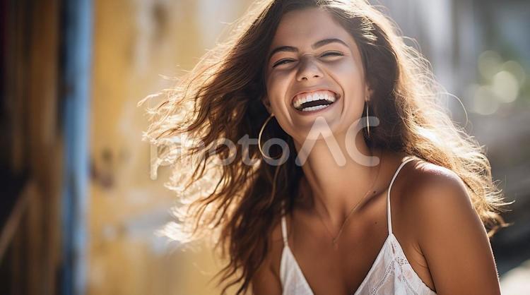 爆笑する女性 女性,ai,爆笑の写真素材