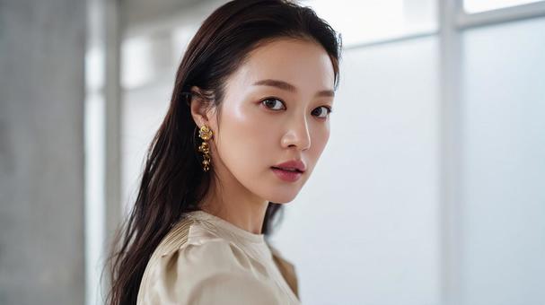 真剣な眼差しの女性ポートレート 真剣な眼差しの女性ポートレートの写真