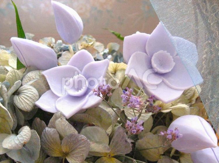 ハンドメイド　ソープカービングで作った花 ソープカービング,石鹸,カービングの写真素材