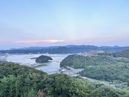 煙島と福良の湾と夕焼け 煙島と福良の湾と夕焼け 海,淡路島,自然の写真素材