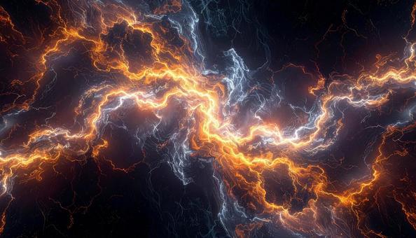 暗闇に輝く雷の閃光の写真