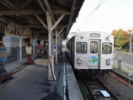 弘南鉄道大鰐線 中央弘前駅  弘南鉄道大鰐線,中央弘前駅,ホームの写真素材