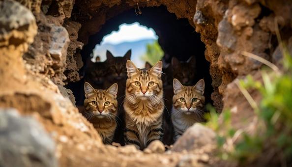 洞穴のから猫 洞穴のから猫の写真