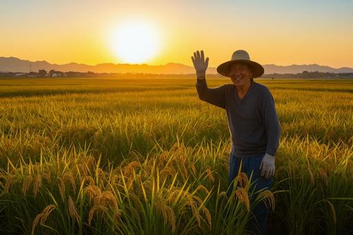 麦わら帽子のおじいちゃん 麦わら帽子のおじいちゃんの写真