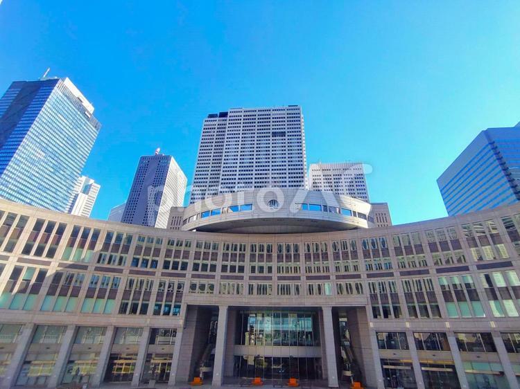 写真素材：青空の東京都議会議事堂 東京都議会議事堂,議事堂,東京都庁の写真素材