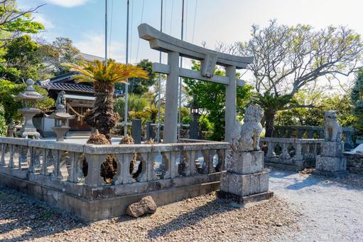 加唐島の八坂神社の風景 加唐島,八坂神社,神社の写真素材