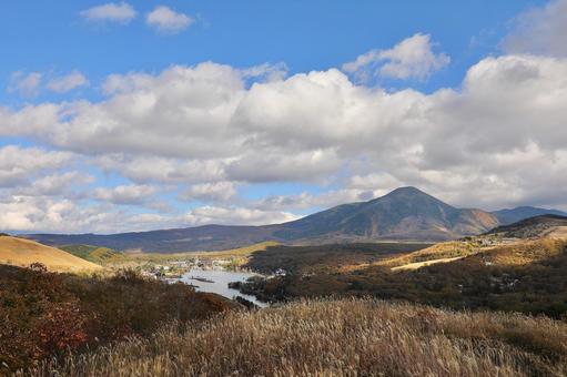 紅葉の車山高原 山,寒い,秋の写真素材