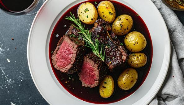 牛ほほ肉の赤ワイン煮込み 牛ほほ肉の赤ワイン煮込みの写真