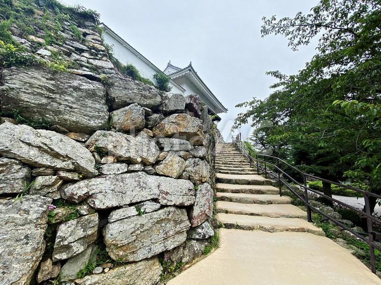 石垣と石段 石垣,階段,歴史の写真素材
