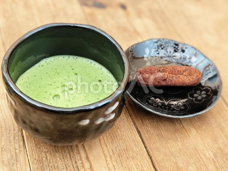 抹茶と黒糖かりんとう7 抹茶,和カフェ,喫茶店の写真素材