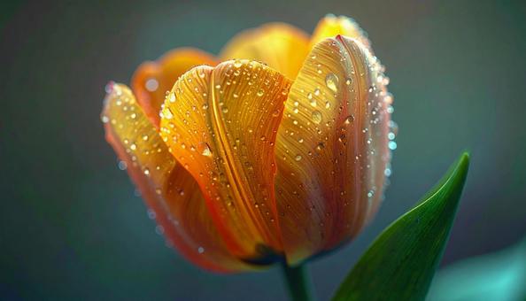 一輪のチューリップの花 一輪のチューリップの花の写真