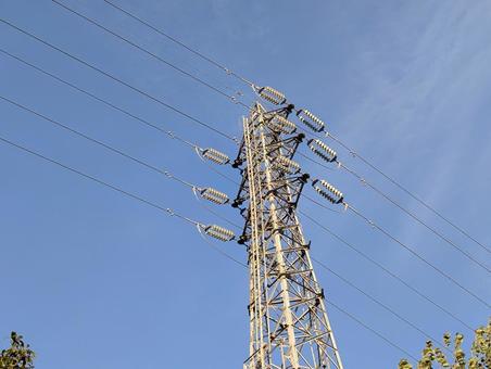 鉄塔のある風景 鉄塔,送電線用,送電線の写真素材