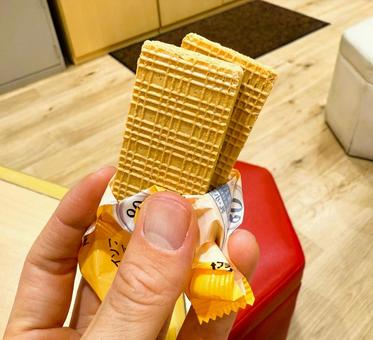 個包装のウエハース 個包装のウエハースの写真
