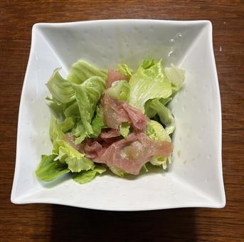 R7.11.20　生ハムとレタスのサラダ サラダ,フレッシュ,レタスの写真素材