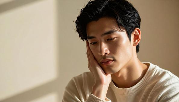 悩む男性 悩む男性の写真