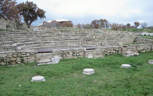 トロイ遺跡　オデオン(劇場)　トルコ トロイ遺跡,トロイア遺跡,世界遺産の写真素材