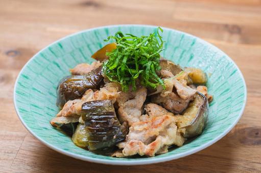Grilled pork and eggplant with grated daikon radish, JPG