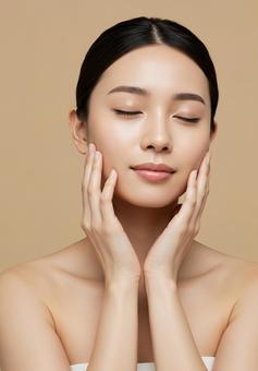 美容イメージ、スキンケア、女性モデルの写真