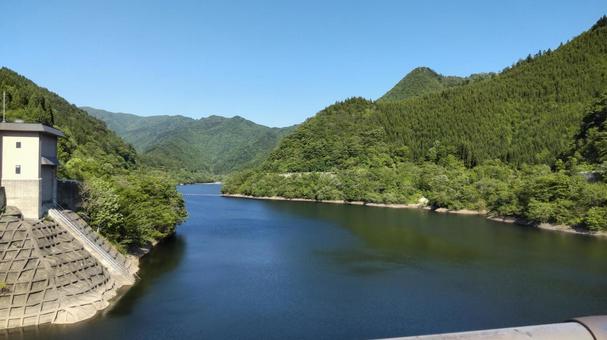 ダム湖 ダム湖 ダム湖,ダム,協和ダムの写真素材